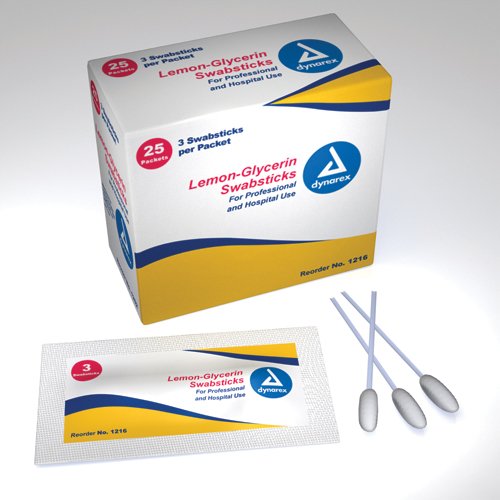 Dynarex OralSwabstick Lemon-Glycerin Swabs