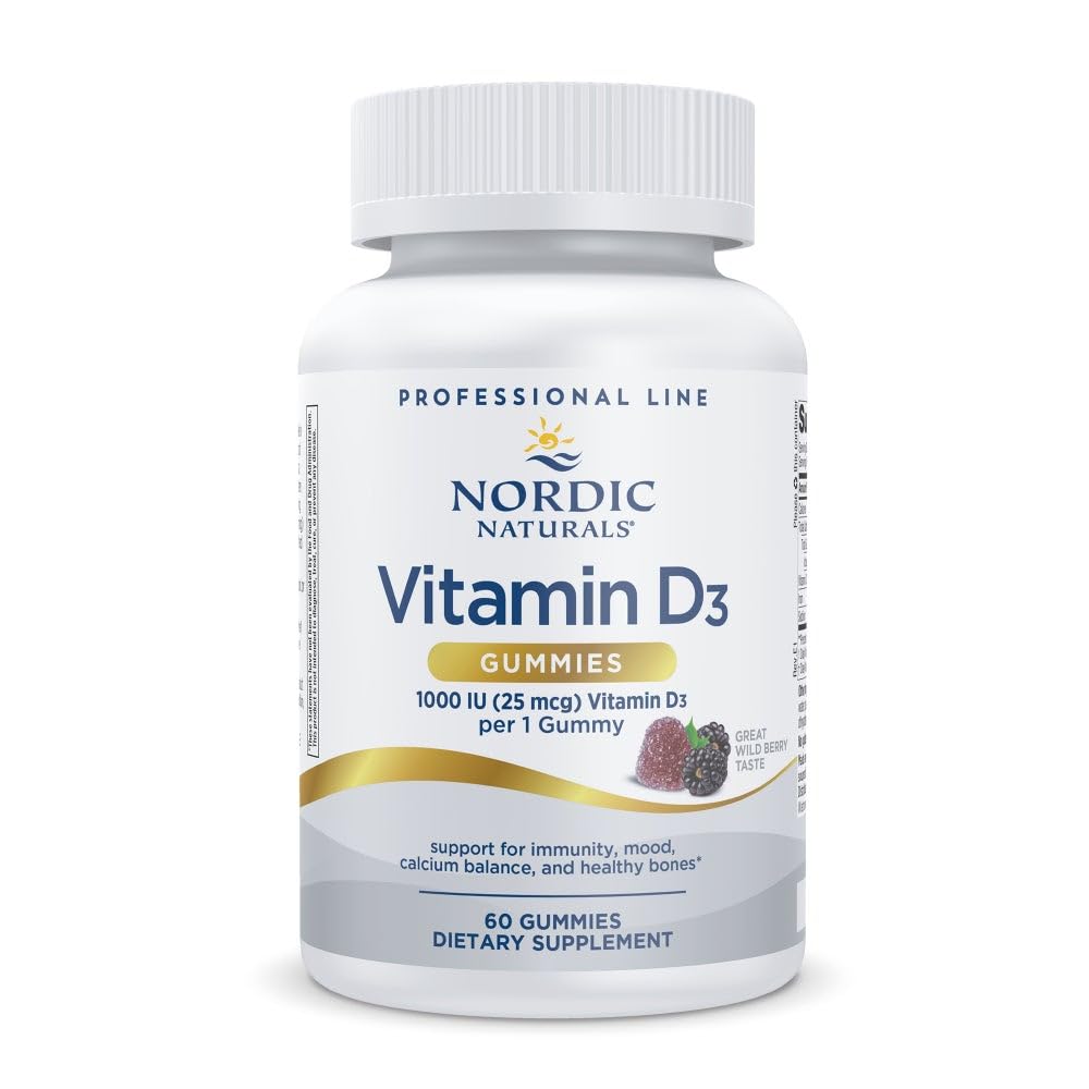 Nordic Naturals Vitamin D3 Gummies, Wild Berry, 60 ct