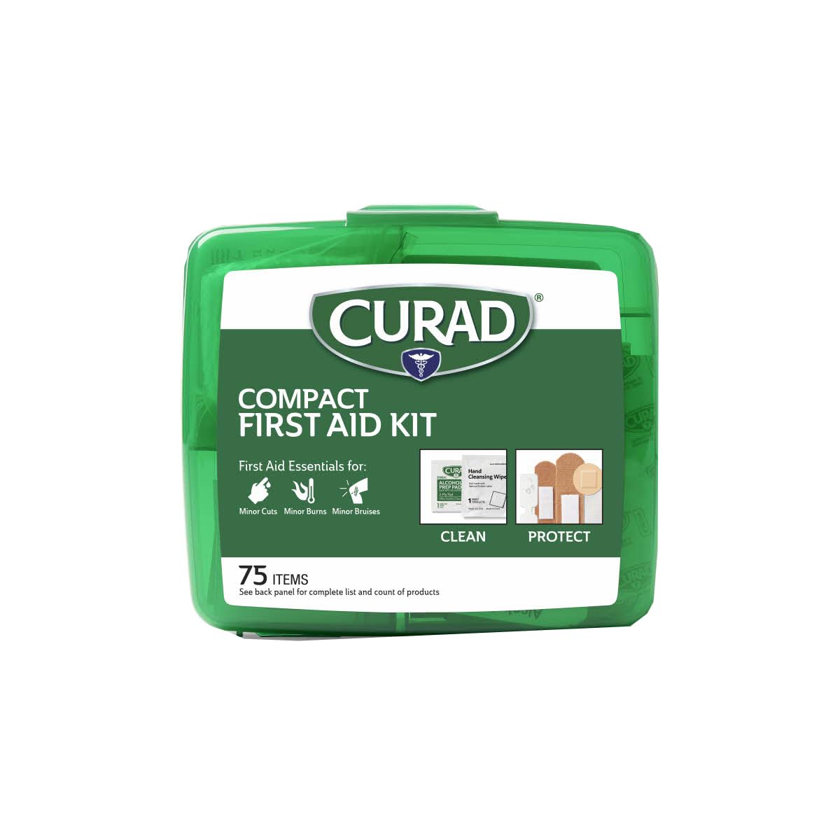 Curad Compact Portable First Aid Kit, 75 Pieces