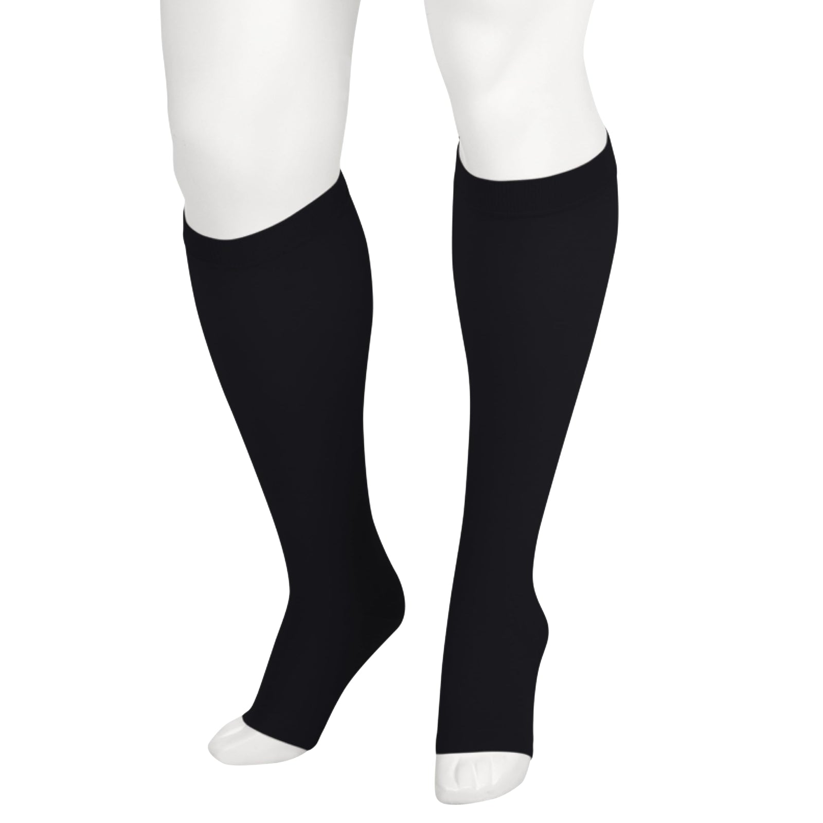 Juzo Soft Knee-High Compression Stockings with Silicone Border - 20-30 mmHg, Size 3, Black