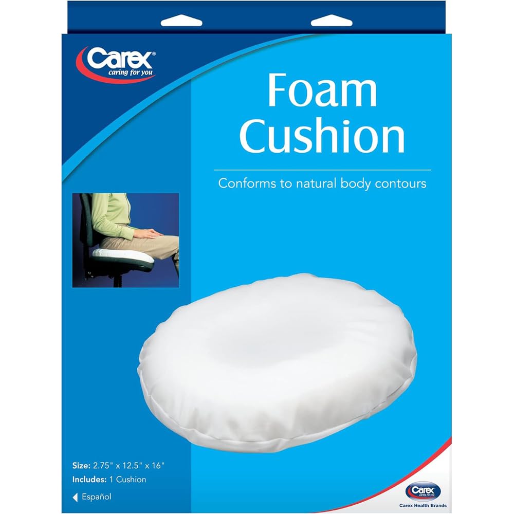 Carex Foam Invalid Cushion, Vinyl, Heavy-Gauge 12-1/2" x 16" x 2-3/4"