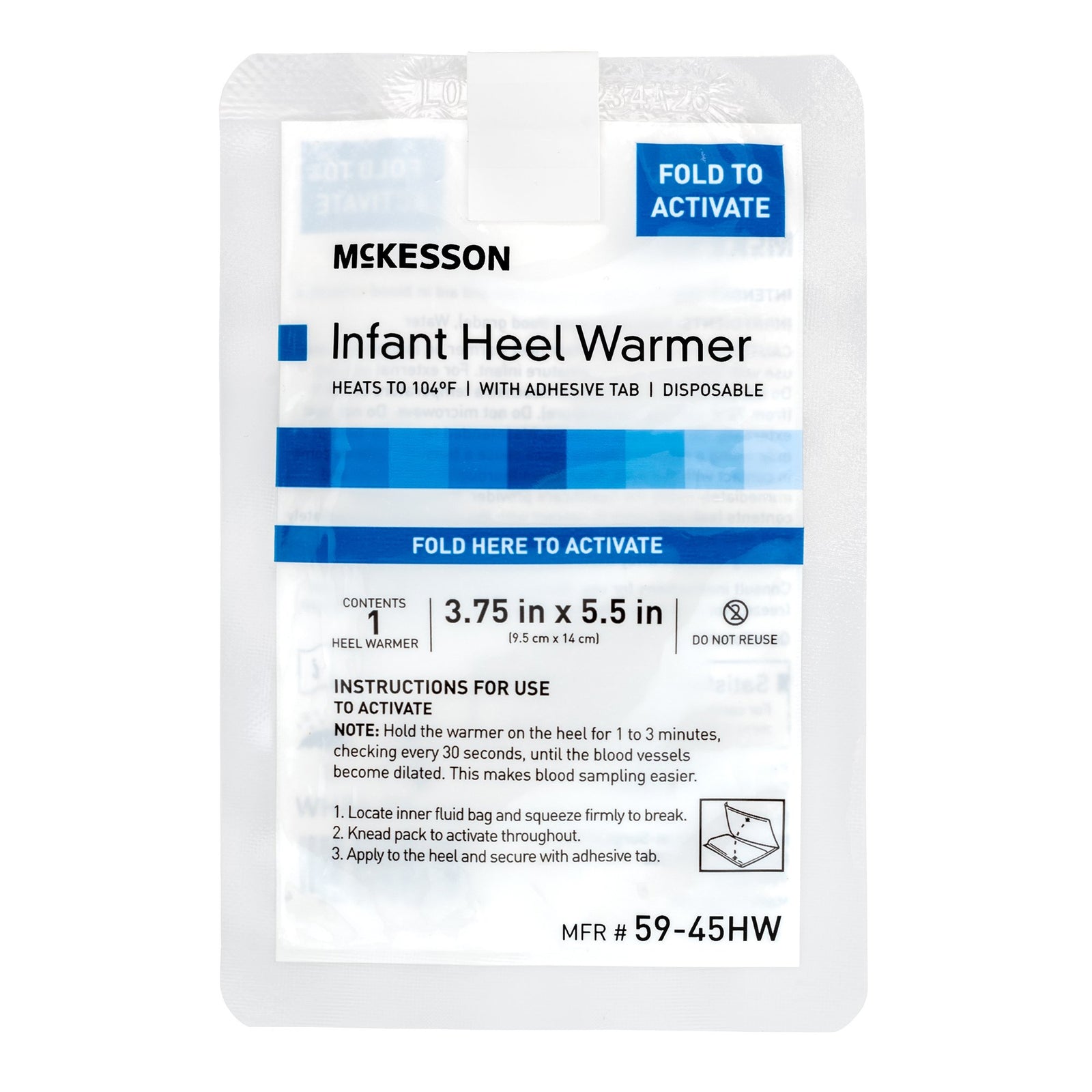 McKesson Instant Infant Heel Warmer 3-3/4 x 5-1/2 Inch