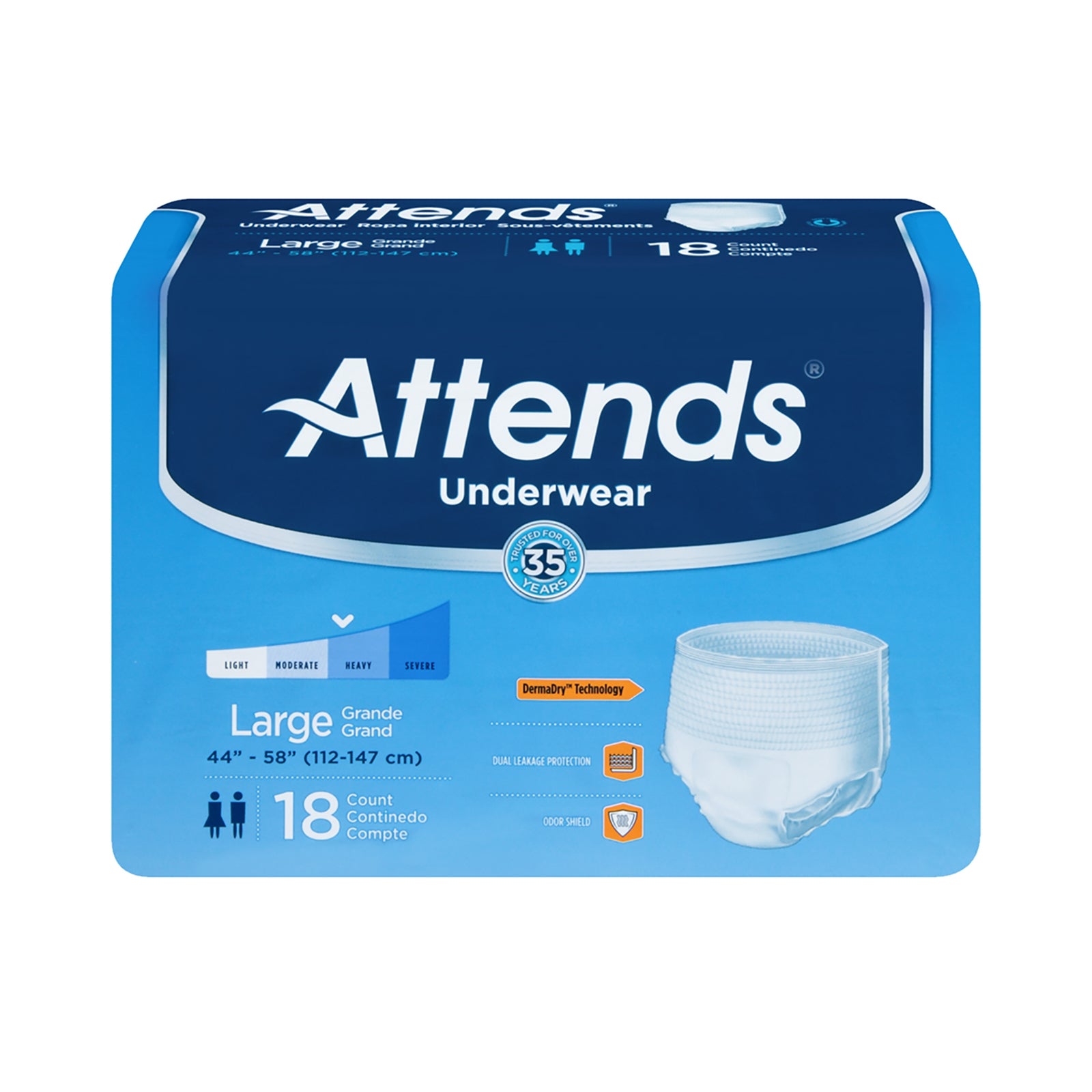 Attends Pull On Absorbent Underwear Adult Large Heavy Absorbency