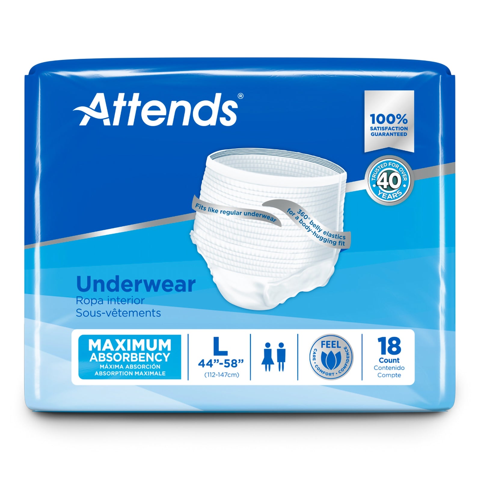 Attends Pull On Absorbent Underwear Adult Large Heavy Absorbency