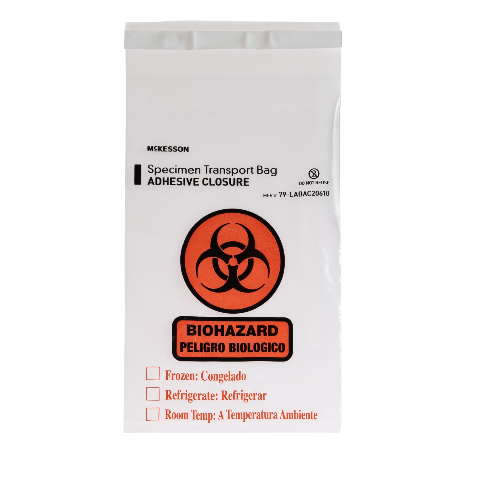 McKesson Specimen Biohazard Bag, 6 x 10 Inch, with Document Pouch