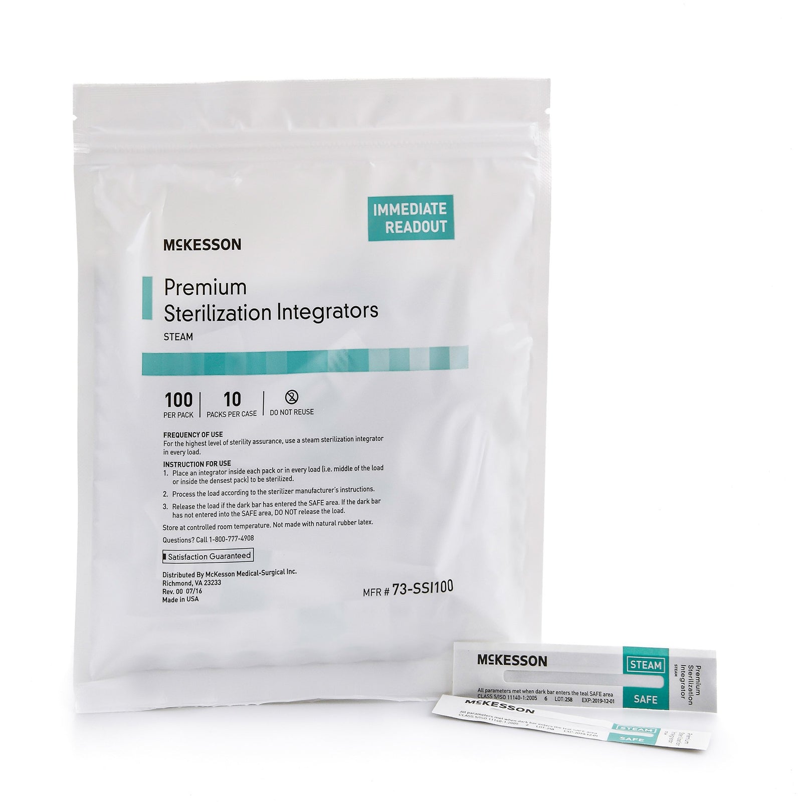 McKesson Steam Sterilization Chemical Integrator Strips
