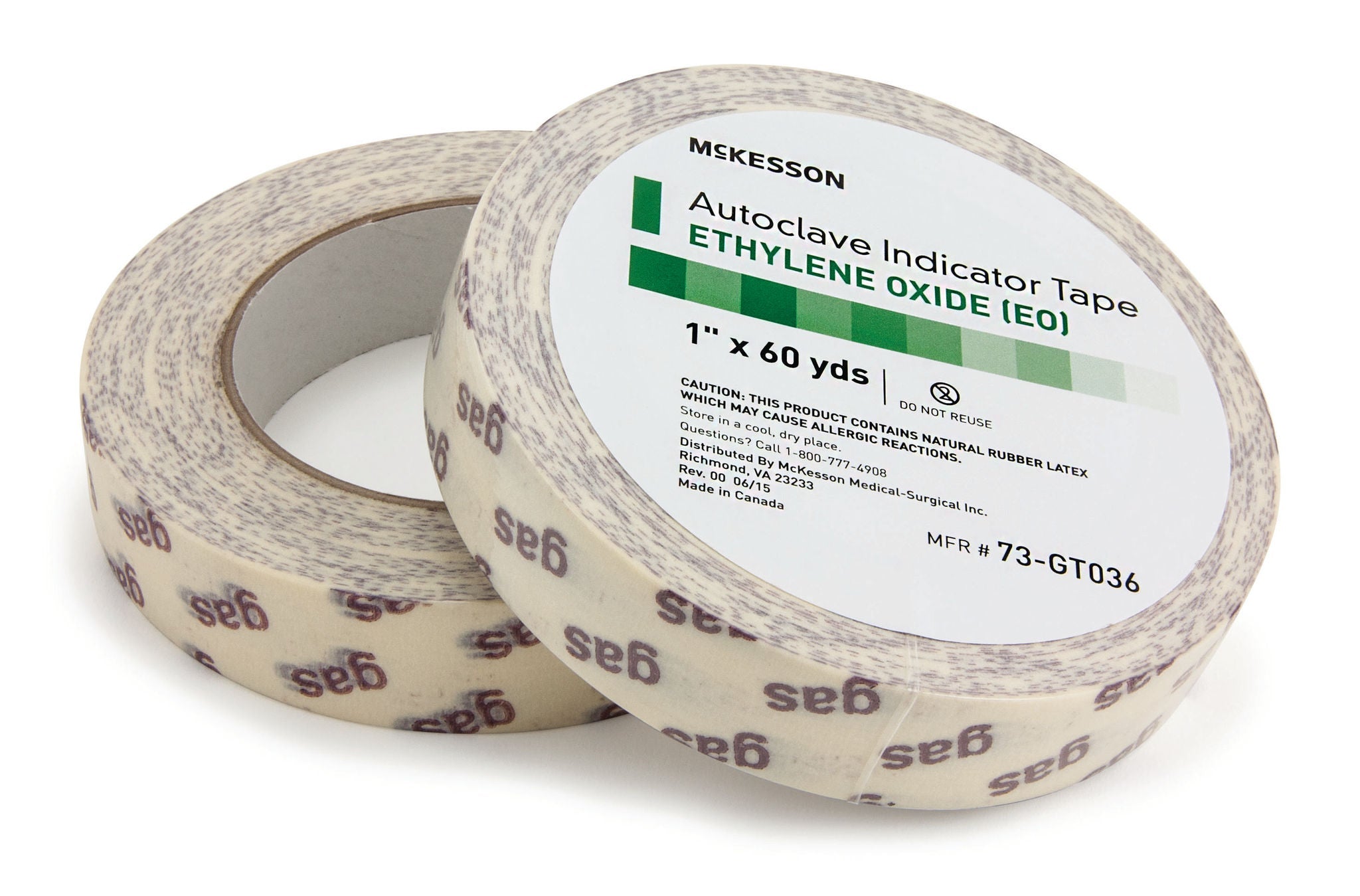 McKesson Autoclave Indicator Tape, Ethylene Oxide (EO), 1 Inch x 60 Yards