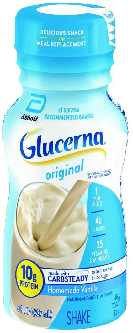 Abbott Nutrition Glucerna Shake 8oz Bottles - Diabetes Nutritional Supplement