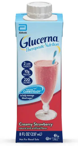 Glucerna Therapeutic Nutrition Shake, Strawberry, 8 oz. Carton
