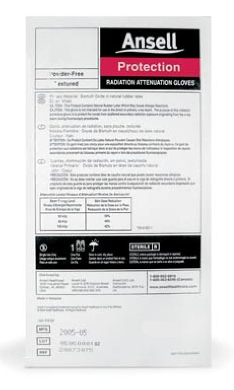 ANSELL HEALTHCAR RAD-Reduce Latex Glove, Size 6.5, Sterile