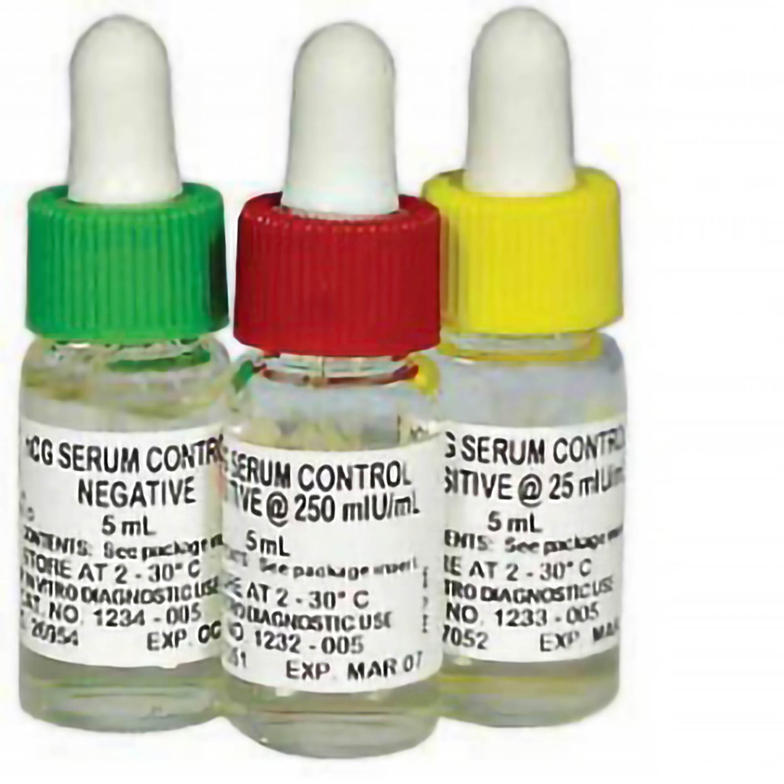 Fertility Test Control Set Human Chorionic Gonadotropin (hCG) Serum 3 Levels - Box of 3