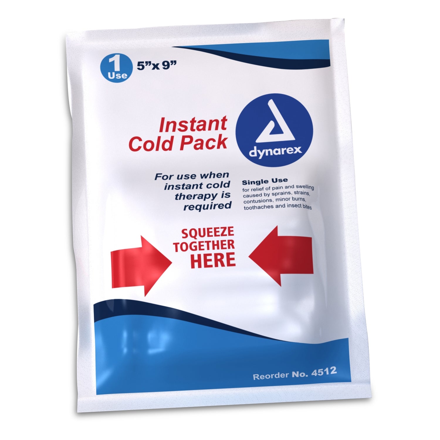 DYNAREX Instant Cold Pack, 5" x 9", Disposable