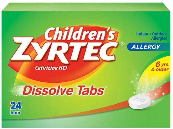 Children's Zyrtec Allergy Dissolve Tablets, Citrus Flavored, 12 Count