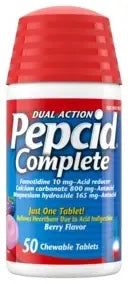 PEPCID COMPLETE Chewable Tablets, Berry, 50 Count