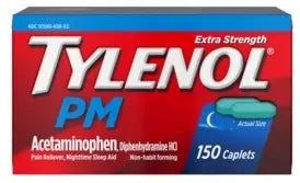 Tylenol PM Extra Strength Pain Reliever & Nighttime Sleep-Aid Caplets, 150 ct
