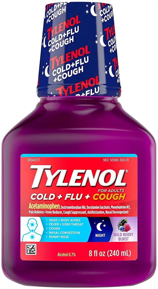 Kenvue Cold + Flu + Cough Night Wild Berry Liquid 8 fl oz
