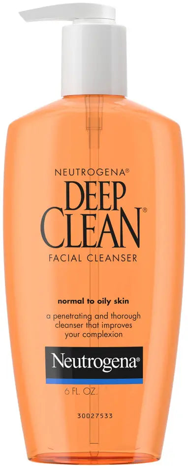 Neutrogena Deep Clean Facial Cleanser for Normal to Oily Skin, 6 oz