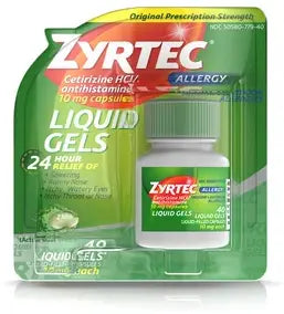 Zyrtec Allergy 24 Hour Relief Liquid Gels, 10mg, 40 ct