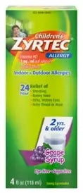 Children's Zyrtec 1mg Grape Syrup, 4 fl oz