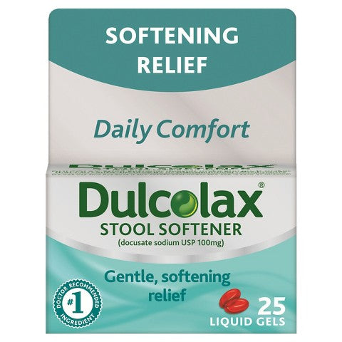 Dulcolax Stool Softener Gelcaps 100 mg, 25 Count