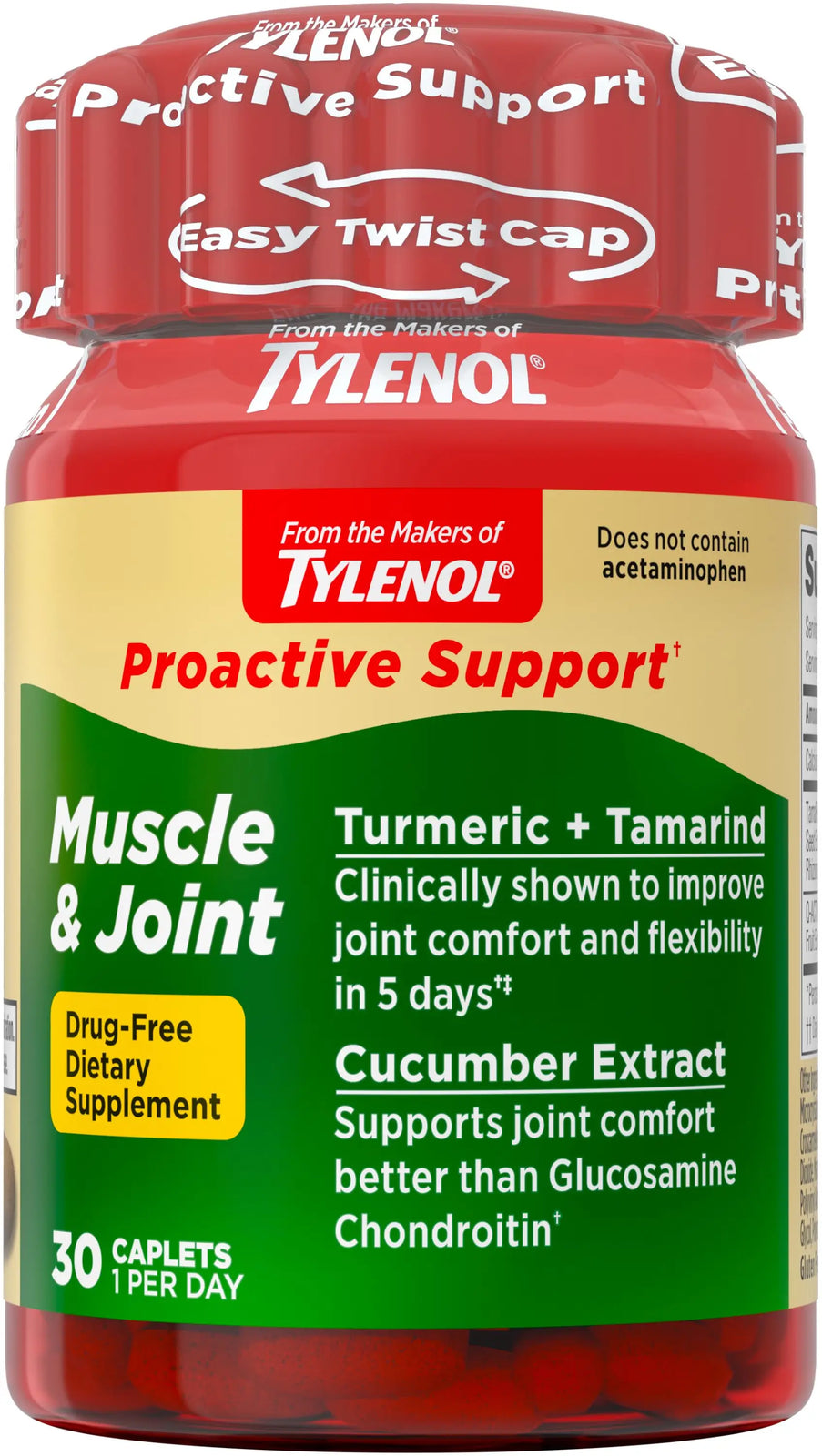 Tylenol Proactive Support Muscle & Joint + Stress, 30 Count