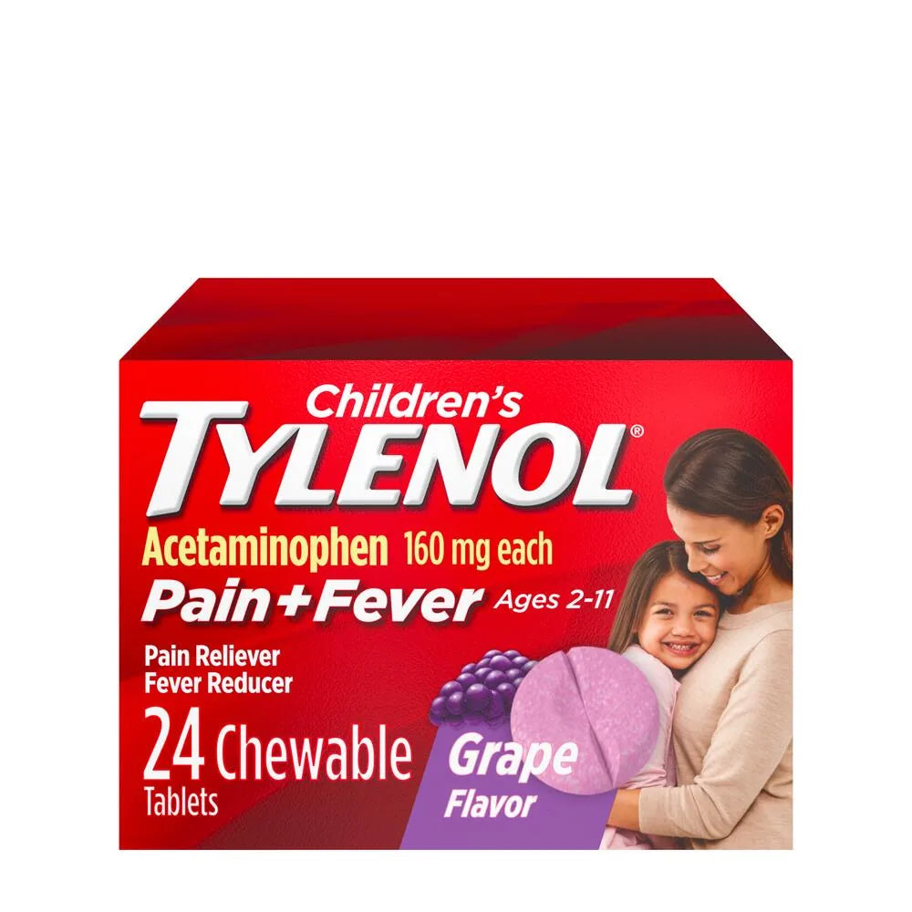 Children's TYLENOL Pain Reliever and Fever Reducer Chewable Tablets, 24 ct