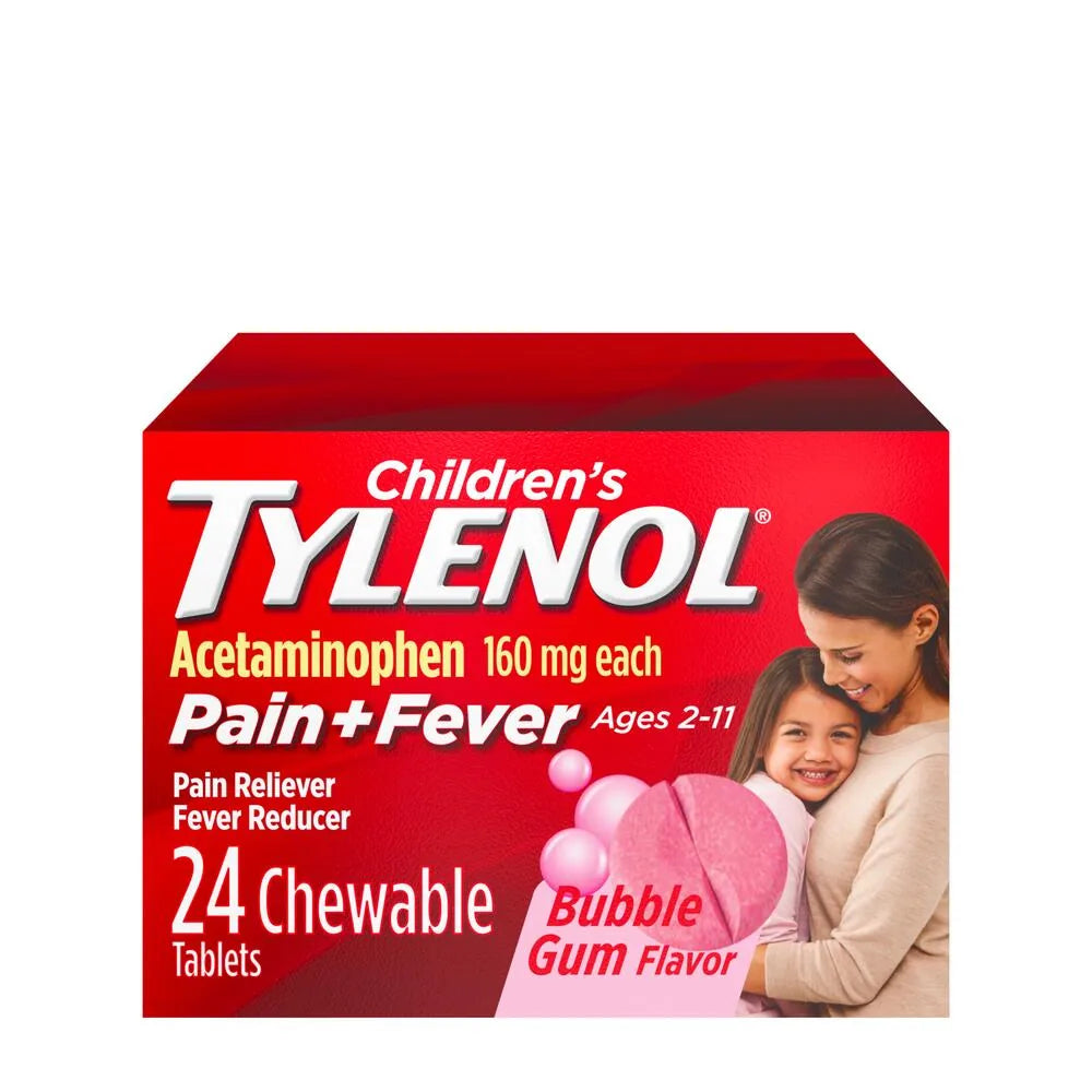 Children's TYLENOL Pain Reliever and Fever Reducer Chewable Tablets, 24 ct