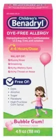 Children's Benadryl Oral Solution Bubble Gum 4 fl oz
