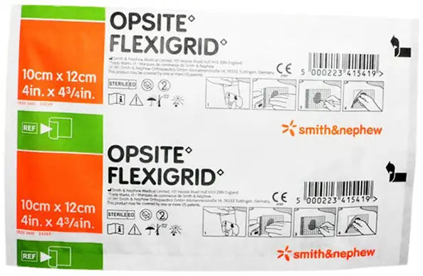 Smith and Nephew Opsite Flexigrid Transparent Film Wound Dressing, 4 inch