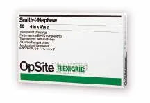 Smith & Nephew OPSITE Flexigrid Transparent Adhesive Film Dressing 4" x 4-3/4"
