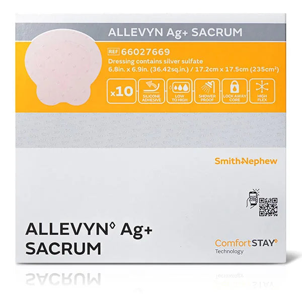 Smith & Nephew ALLEVYN Ag+ Foam Dressing, Sacrum