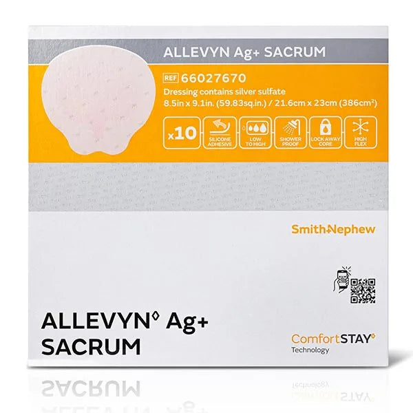 Smith & Nephew ALLEVYN Ag+ Foam Dressing, Sacrum
