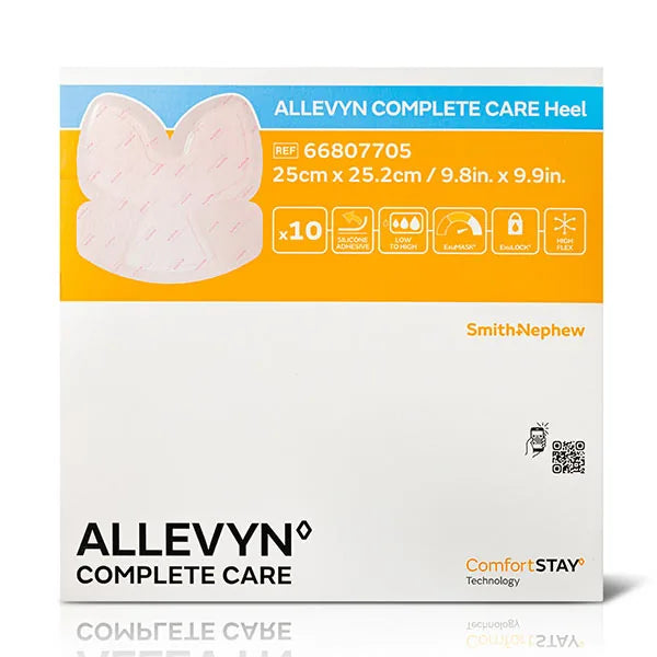 Smith & Nephew ALLEVYN Complete Care Heel Foam Dressing, 9.8" x 9.9"