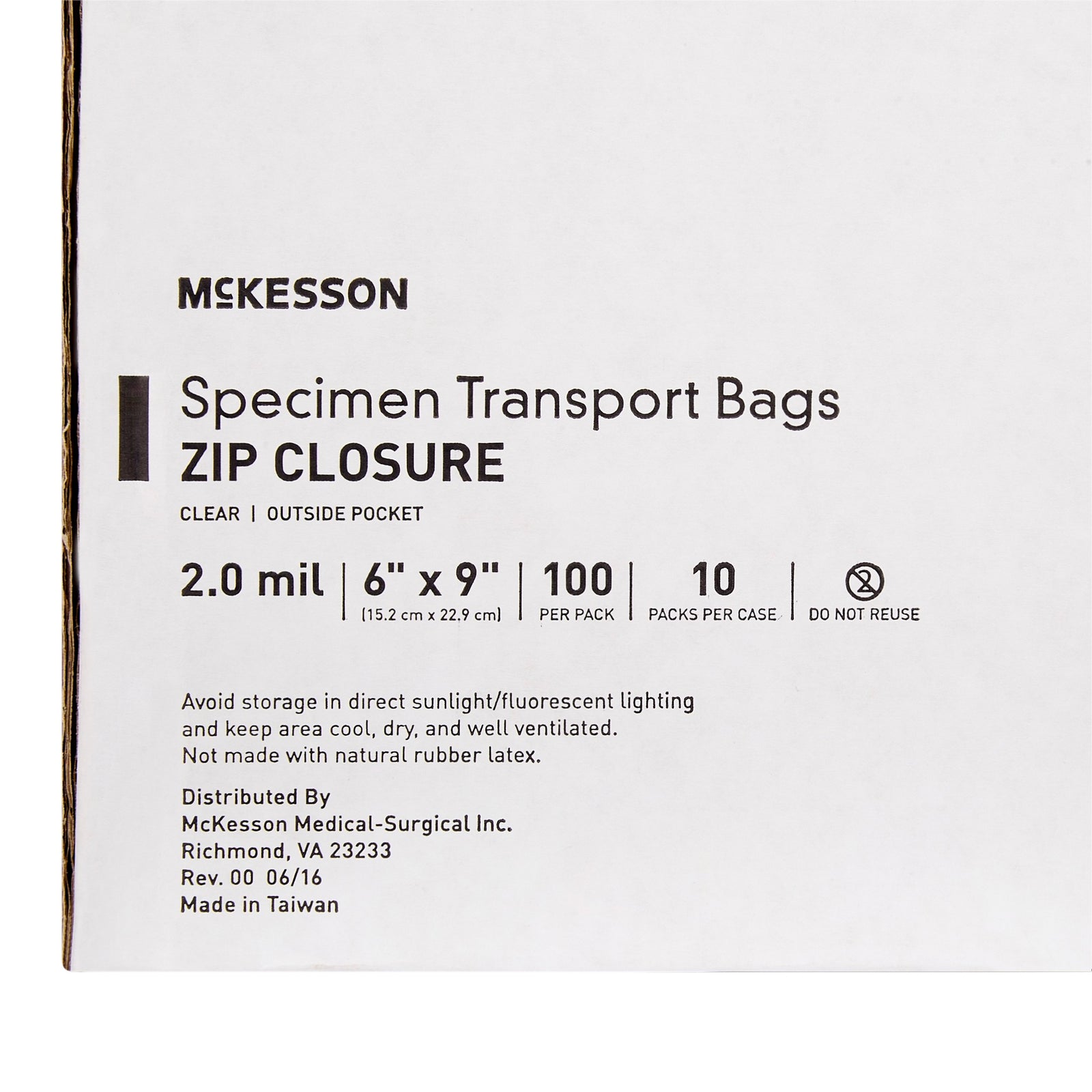 McKesson MedSurg Specimen Transport Bag with Document Pouch