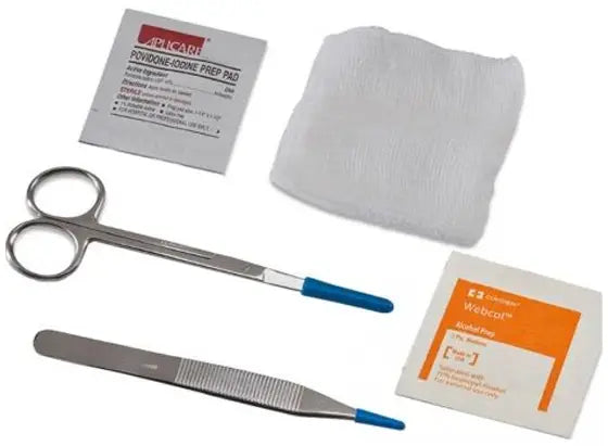 Cardinal Health Presource Suture Removal Kit with Sharp Scissors and Metal Forceps