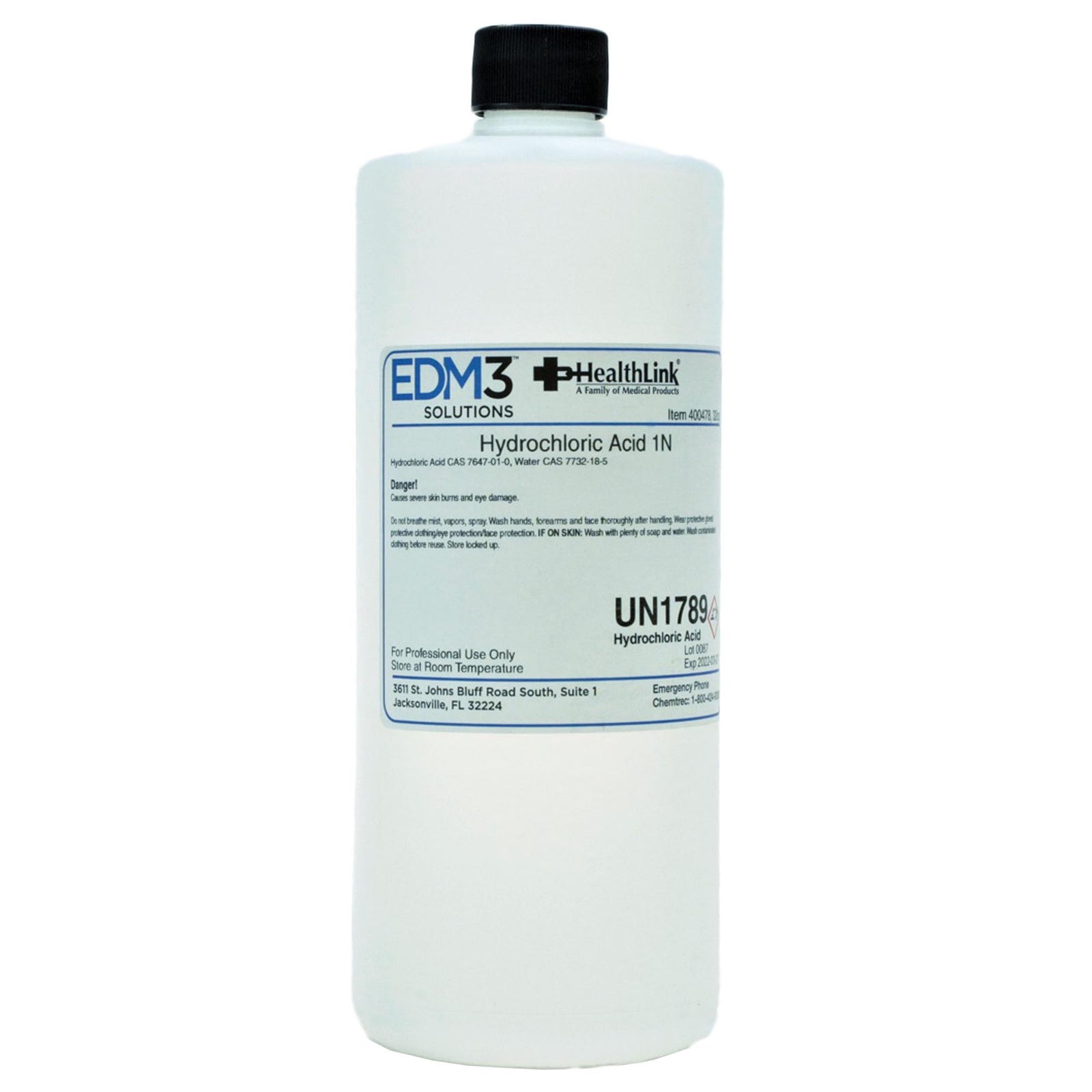 Hydrochloric Acid ACS Grade 3.65% / 1.0 N 32 oz