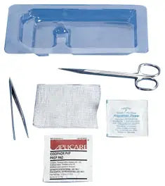 Cardinal Health Suture Removal Tray with Plastic Forceps and Scissors