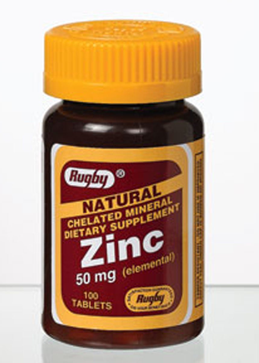 Rugby Natural Zinc 50 mg Tablets