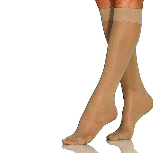 BSN Medical Silky Compression Stocking, Knee High, Closed Toe, Beige, Large, 30-40 mmHg