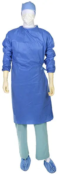 Cardinal Health Non-Reinforced Surgical Gown RoyalSilk, Adult Large, Blue, Sterile, AAMI Level 3