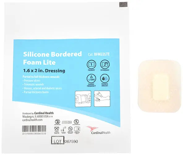 Cardinal Health Silicone Bordered Lite Foam Dressing