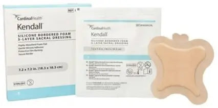Cardinal Health Kendall Silicone Bordered 5-Layer Foam Sacral Dressing, Large 9.2" x 9.2"