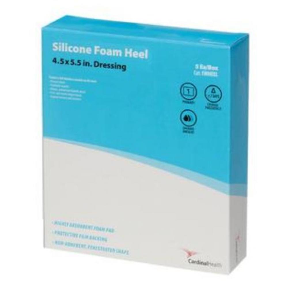 Cardinal Health Silicone Non-Bordered Foam Heel Wound Dressing, 4.5" x 5.5"