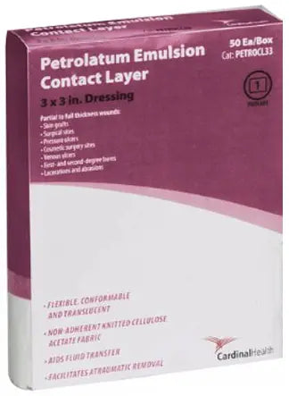 Cardinal Health Petrolatum Emulsion Contact Layer Wound Dressing