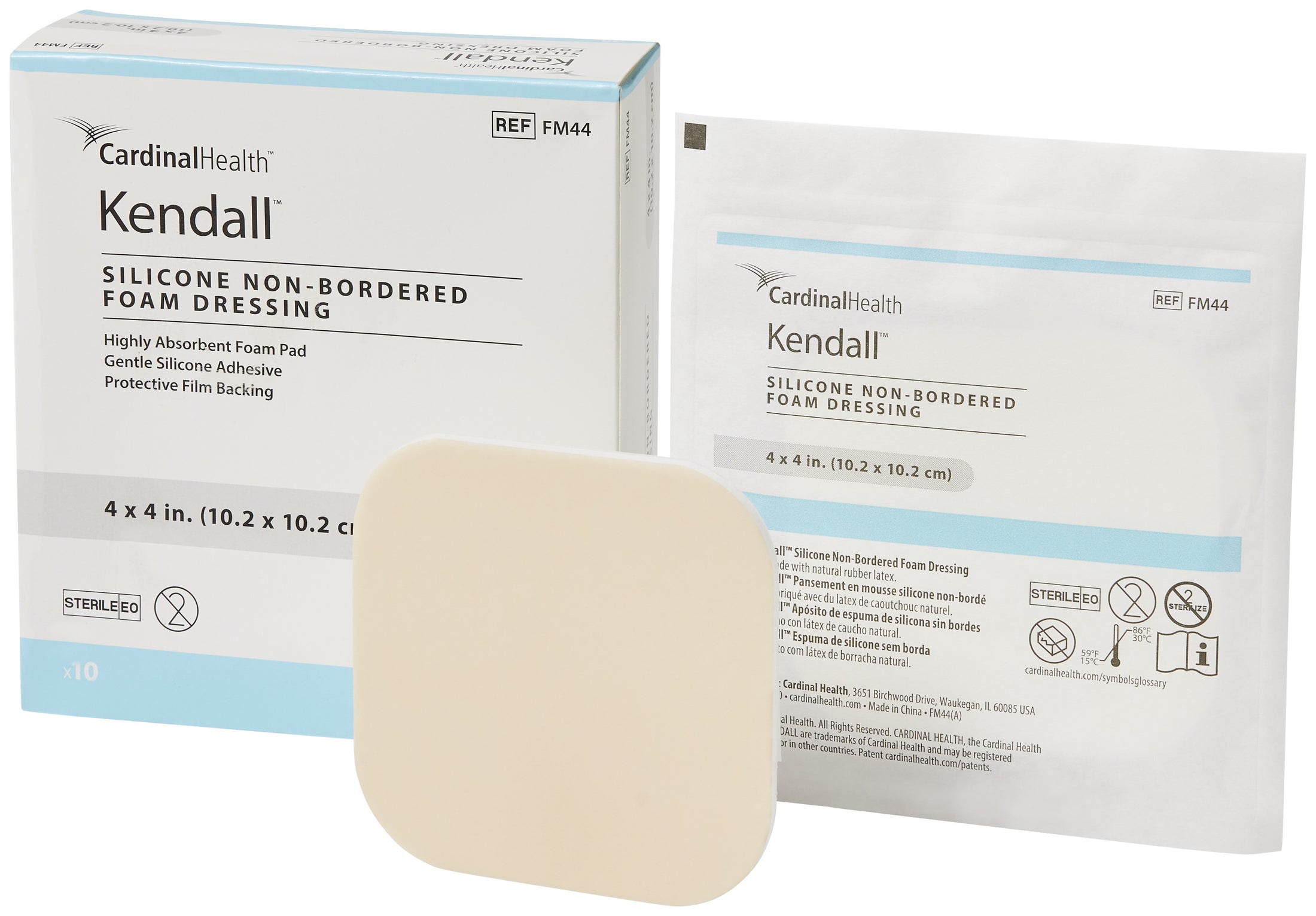 Cardinal Health Silicone Non-Bordered Foam Dressing - 3 Sizes Available