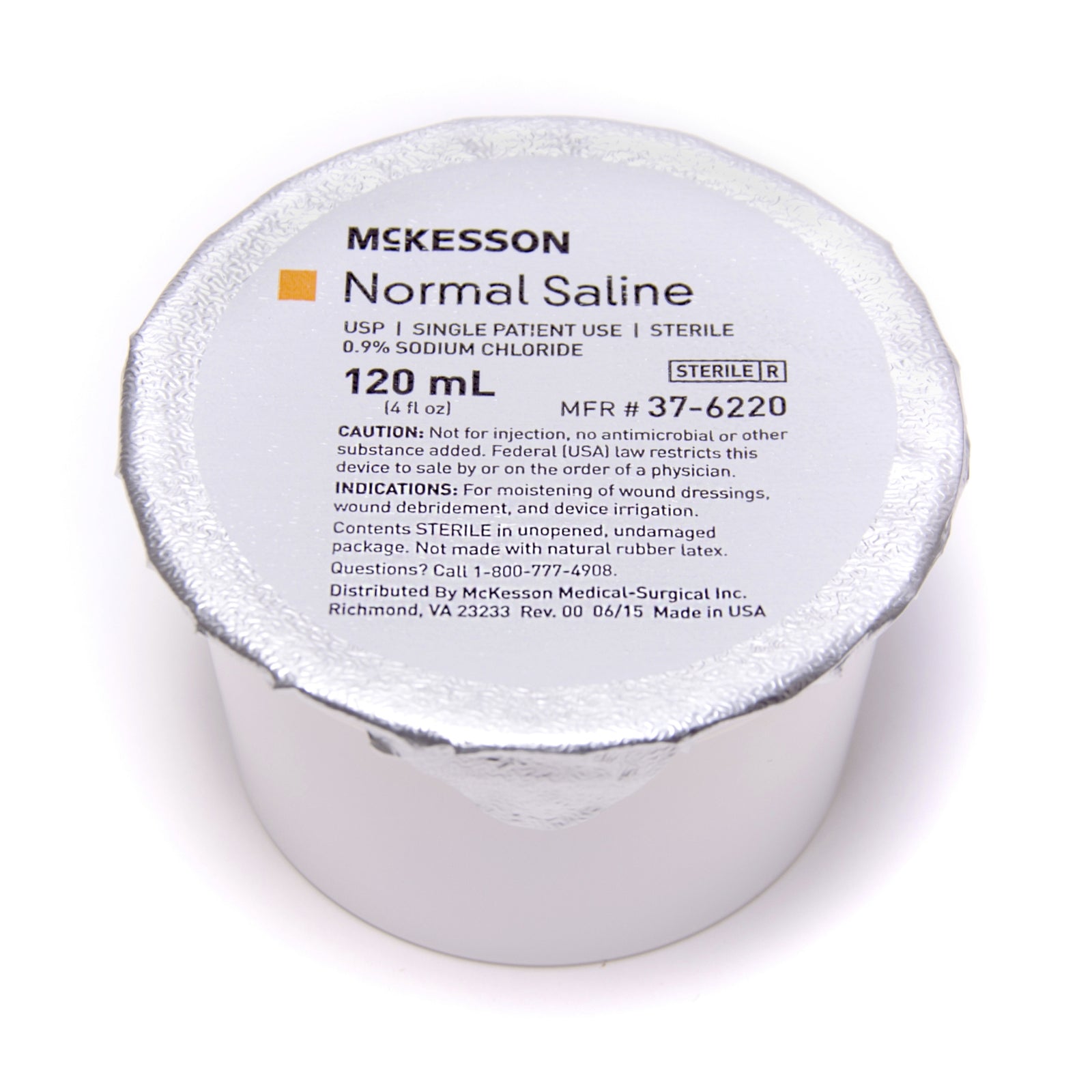 McKesson MedSurg Sterile Saline Irrigation Solution, 120 mL