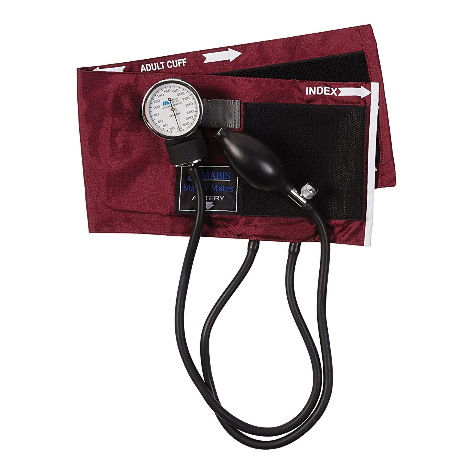 Match Mate Sphygmomanometer with Stethoscope, Adult, Burgundy