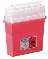 Fisher Sharps Container, 3.5 Gallon, Red, Low Top