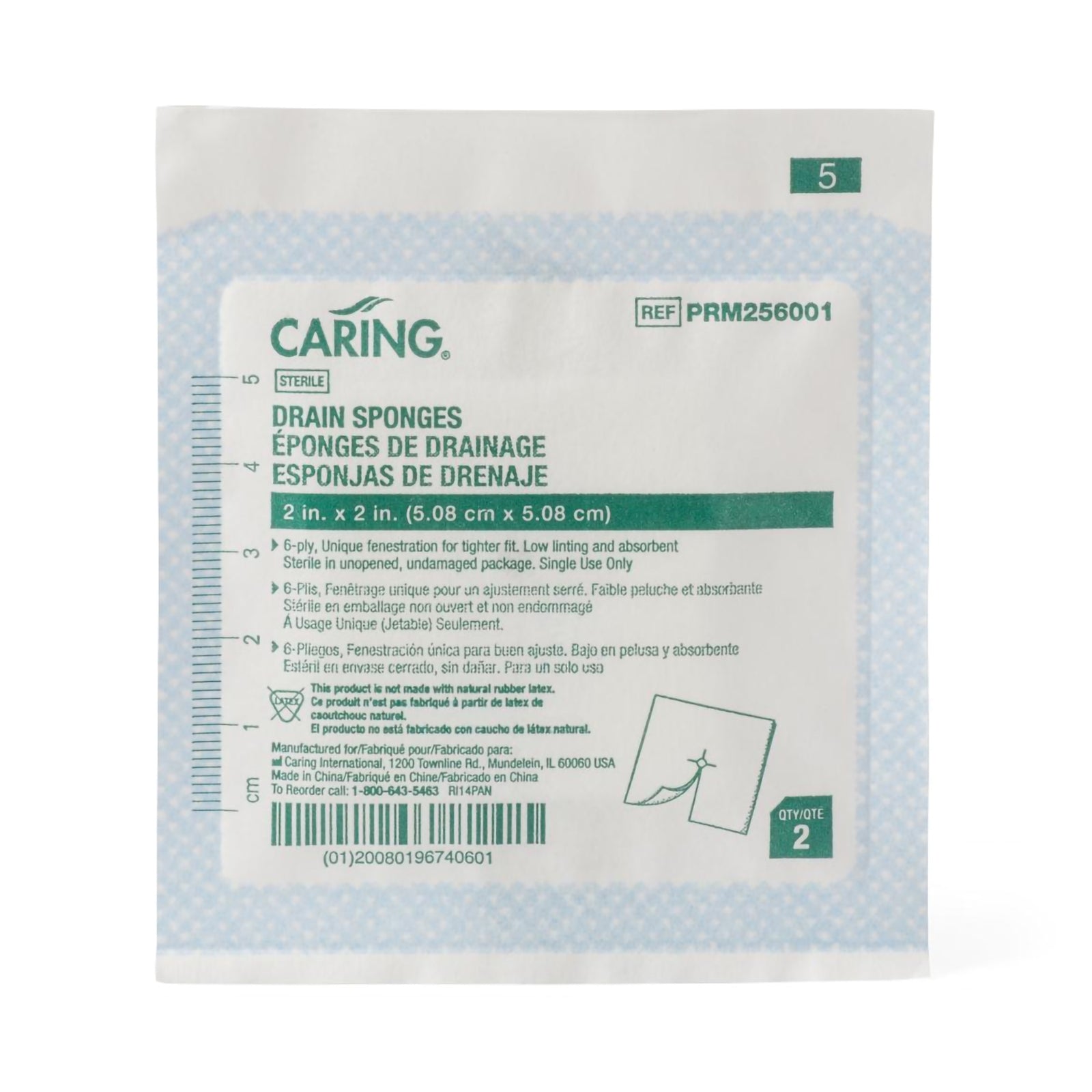 Medline Essentials I.V. Sponge 2 x 2 Inch 6-Ply Sterile