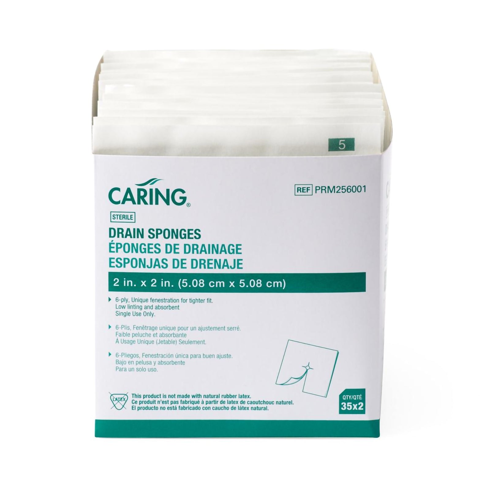 Medline Essentials I.V. Sponge 2 x 2 Inch 6-Ply Sterile